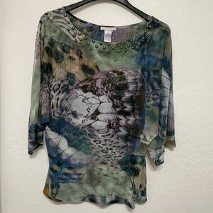 Alberto Makali Semi-sheer blouse - Size Medium